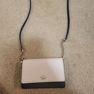 Small pink and black Kate Spade crossbody bag